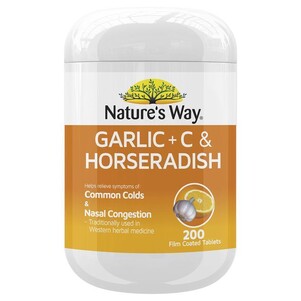 (PRE ORDER) Nature's Way Garlic + C & Horseradish 200 Tablets shelf life 2yrs